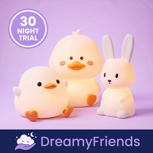DreamyFriends Nachtlichter Mochi, Sunny und Moony, 30 Nächte testen