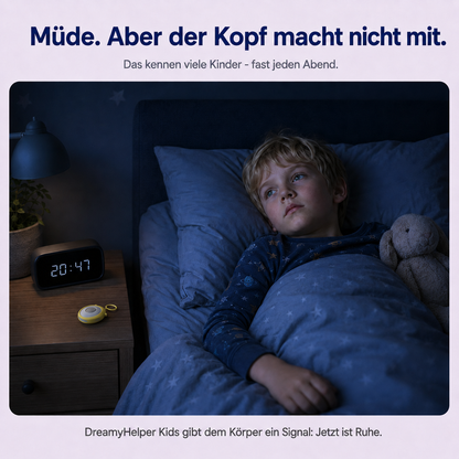 Kind liegt abends wach – müde, aber der Kopf macht nicht mit
