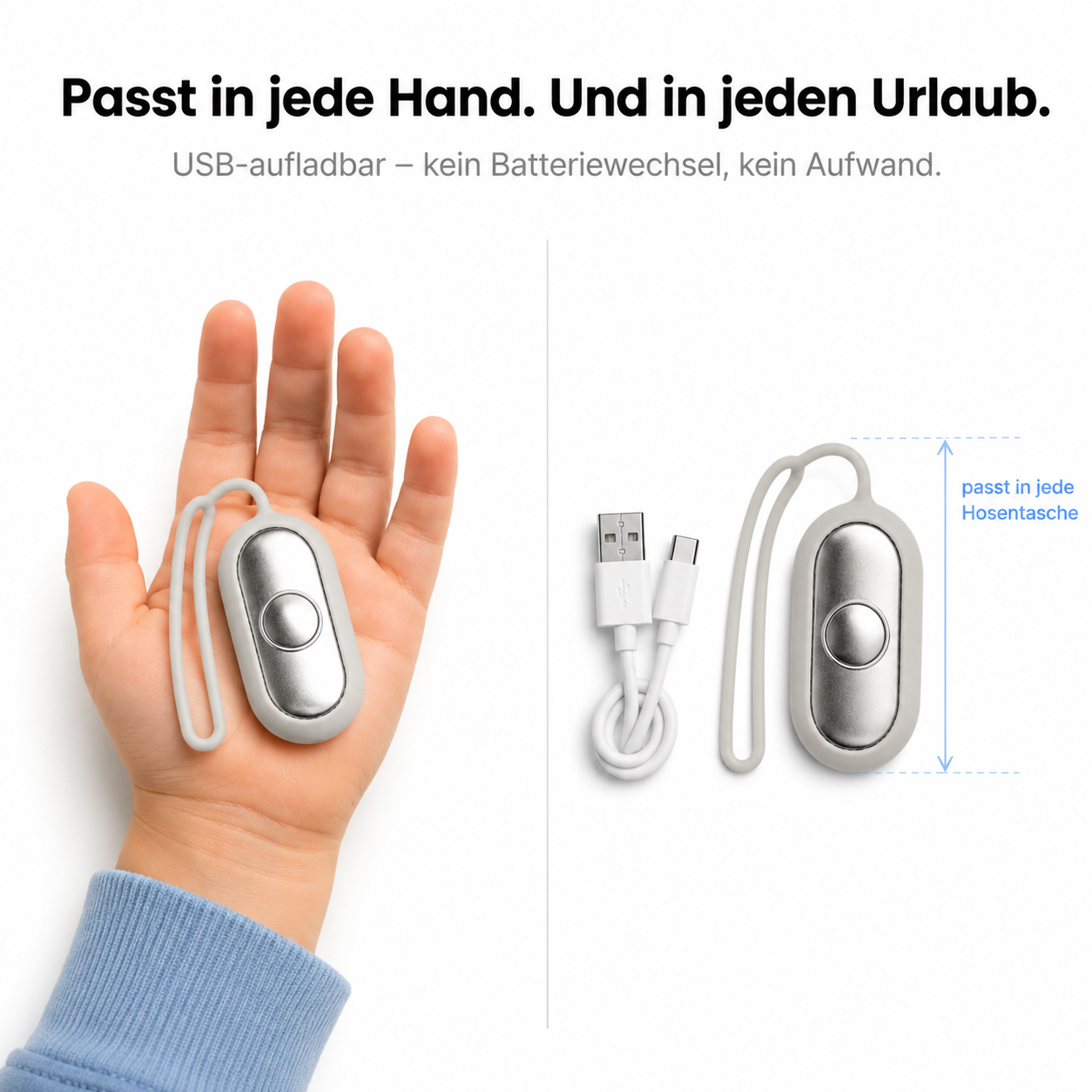 DreamyHelper Kids passt in kleine Kinderhände – USB-aufladbar