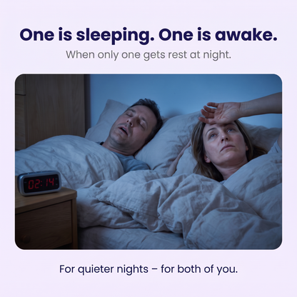 Paar im Bett: einer schläft, eine liegt wach